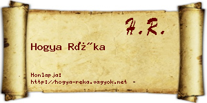 Hogya Réka névjegykártya